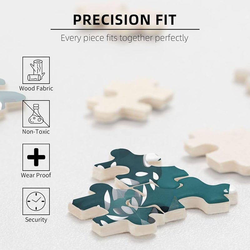 Phayah 1000 Piece Teal Grey White Floral Jigsaw Puzzle For Adults Home Decor 29 5 X 19 7 - Image 4